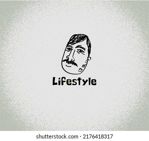 Great poster or logo for a barbershop, blogger and any activity with a stylish design