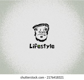 Great poster or logo for a barbershop, blogger and any activity with a stylish design
