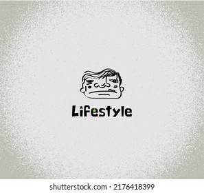 Great poster or logo for a barbershop, blogger and any activity with a stylish design