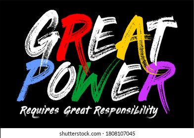 great power typography design for print t shirt 