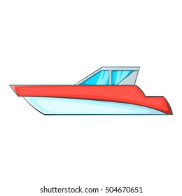 Great powerboat icon. Cartoon illustration of great powerboat vector icon for web