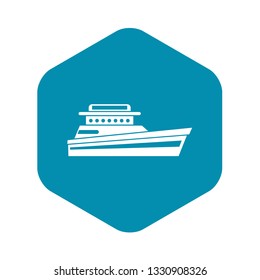 Great powerboat icon in simple style isolated on white background. Sea transport symbol