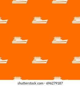 Great powerboat pattern repeat seamless in orange color for any design. Vector geometric illustration