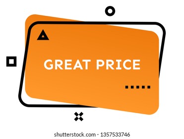 Great price orange geometric trendy banner.  Modern gradient shape with promotion text. Vector illustration.