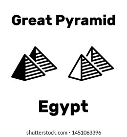 Great Pyramid icon in Egypt as a tourist attraction