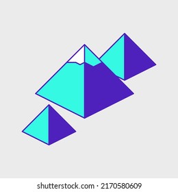 Great pyramids of Giza isometric vector icon illustration