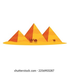 Great pyramids on white background