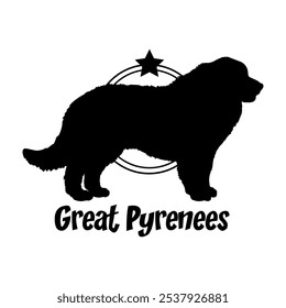 Great Pyrenees dog silhouette,  dog, dog breeds, logo, vector, silhouette, logo design, animal, illustration, icon, sign, design, black,  symbol, pet