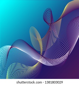 Great rainbow waves colorful gradient light blend line vector abstract