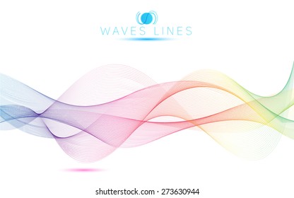 great rainbow waves colorful gradient light blend line bright abstract vector