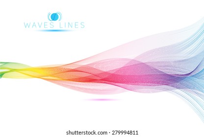 great rainbow waves colorful gradient light blend line vector abstract