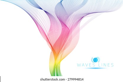 great rainbow waves colorful gradient light blend line vector abstract