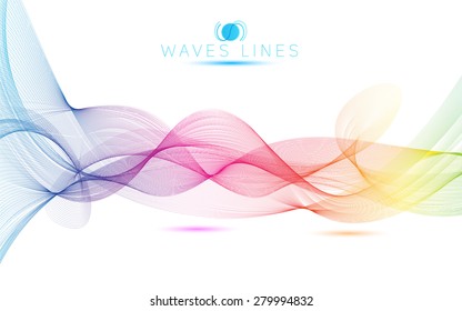 great rainbow waves colorful gradient light blend line vector abstract