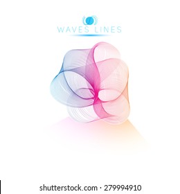 great rainbow waves colorful gradient light blend line vector abstract