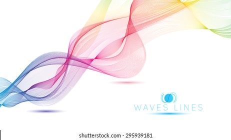 great rainbow waves colorful gradient light blend line vector abstract