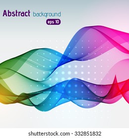 great rainbow waves colorful gradient line, vector illustration.