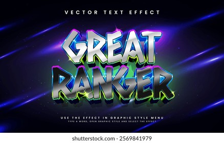 Great ranger editable vector text effect, with modern colorful theme