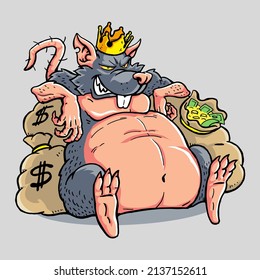 The great rat king leaned between the sacks of dollars and gold