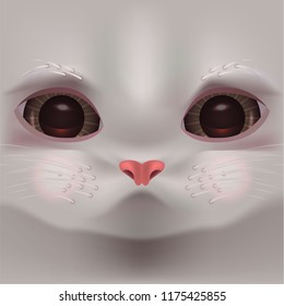 Great realistic cat face.