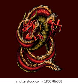 The Great Red Dragon Illustration