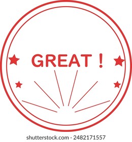 GREAT red great stamp round icon