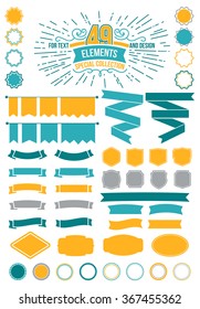 Great for retro  Premium design elements. Frames and ribbons Designers Collection