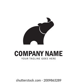 Great rhino logo graphic illustration for pet shops, brands and companies