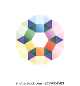Great rhombicuboctahedron. Editable vector icon, coloured.