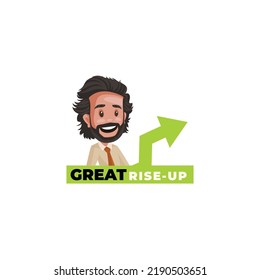 Great rise up vector mascot logo template.