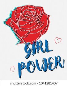 Great rose with slogan, vector for t shirt printing, Graphic tee and Printed tee