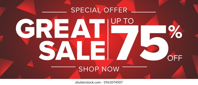 Great sale banner 75 percent off 
