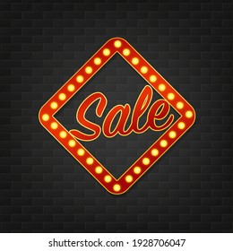 Great sale concept. Black friday sign. Black friday sale neon banner. Vector design. Light banner. Game sign. Logo design.