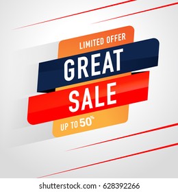 Great Sale Icon Sale and special offer. 50% off. Vector illustration.