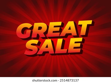 Great sale. Text effect design in good colors with 3D style