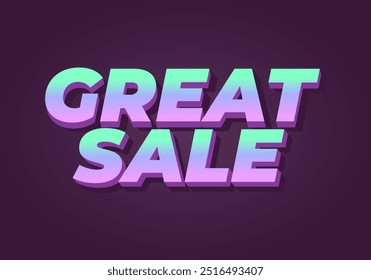 Great sale. Text effect design in good colors with 3D style