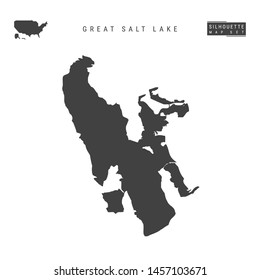 Great Salt Lake Blank Vector Map Isolated on White Background. High-Detailed Black Silhouette Map of Great Salt Lake.