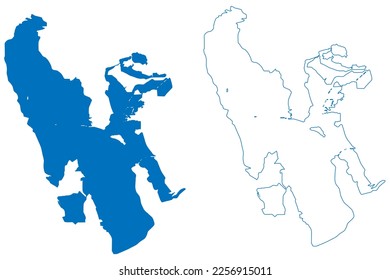 Great Salt Lake (Vereinigte Staaten von Amerika, Nordamerika, uns, usa, Utah) Karte, Vektorgrafik, Skizze-Karte