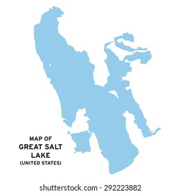 Great Salt lake (United States) map vector