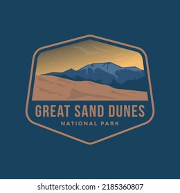 Great Sand Dunes National Park emblem logo illustration.