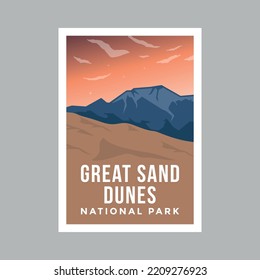 Great Sand Dunes National Park poster illustration design.