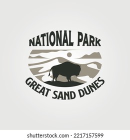 great sand dunes national park logo vintage symbol illustration design