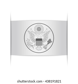 Great Seal of the United States. Vector illustration of a stylized seal. The slit in the paper with shadows. Element for infographics.