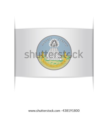 Great Seal of the United States. Vector illustration of a stylized seal. The slit in the paper with shadows. Element for infographics.