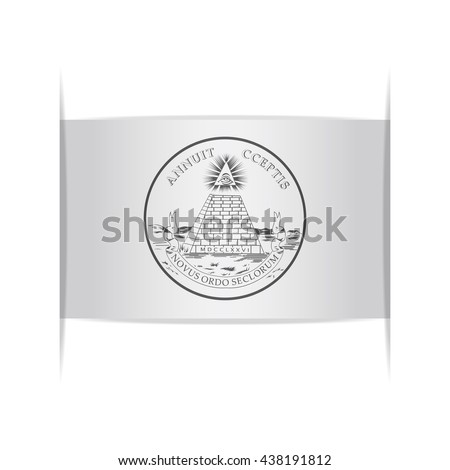 Great Seal of the United States. Vector illustration of a stylized seal. The slit in the paper with shadows. Element for infographics.