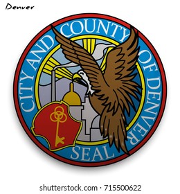 Great Seal Usa City Denver Round Stock Vector (Royalty Free) 715500622 ...