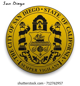 Great Seal Usa City San Diego Stock Vector (Royalty Free) 712762957 ...