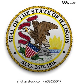 State Emblem Illinois Usa Stock Illustration 1332128057