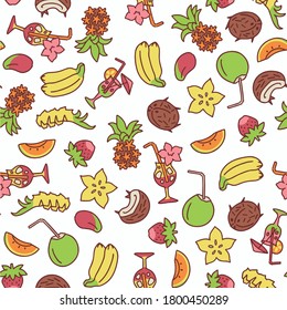 Großartiges nahtloses Muster mit tropischen Coctails für Ihr Design