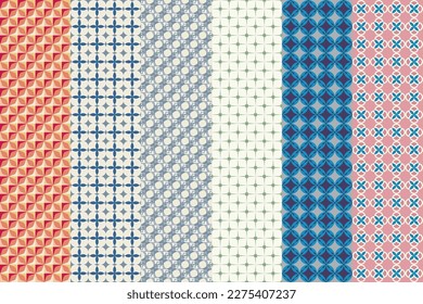 Great seamless set of background. Can be used for wallpaper, fabric, web page background, surface textures. Abstract background. Vector images.