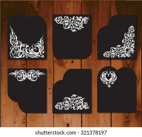 Great set of curly black boards with the chalk toilet decorative, frame, monogram heart. Blackboard, menu, greetings, invitations, a sign.